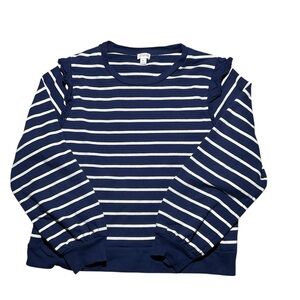 J.Crew Navy Cream Striped Long Sleeve Top Women’s XL Classic Breton